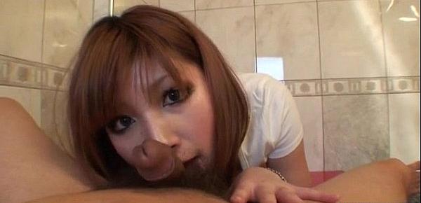 Mariko deals cock between her lips in sexy POV show